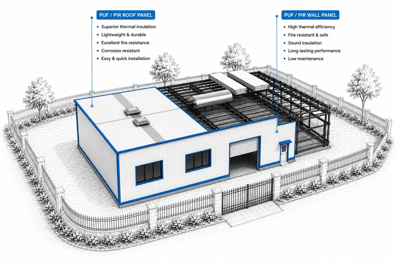 SKYBEE PUF and PIR Panel Application Diagram